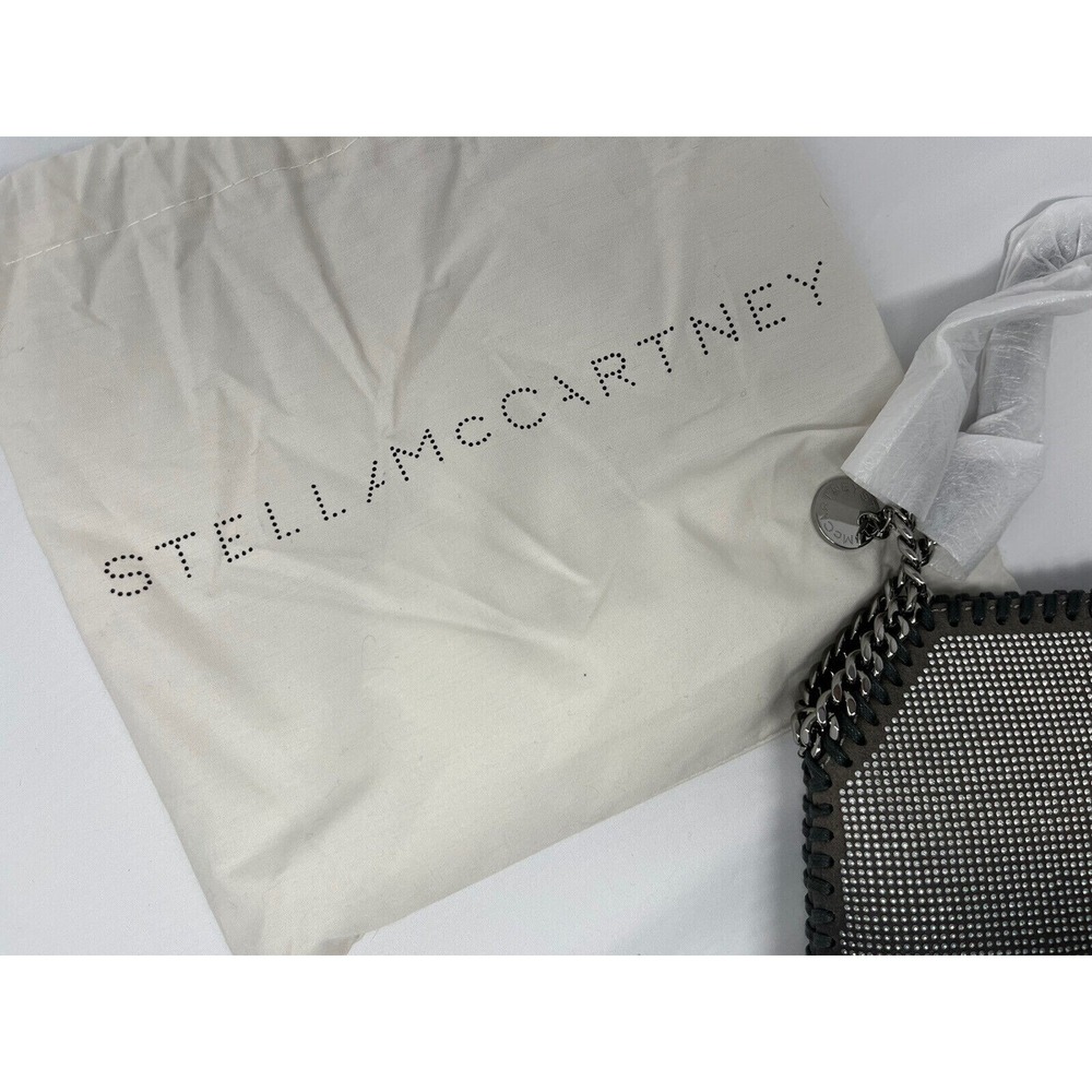 Stella McCartney Falabella Chain Mini Crystal Crossbody Bag Light grey‎ NEW - Picture 7 of 9
